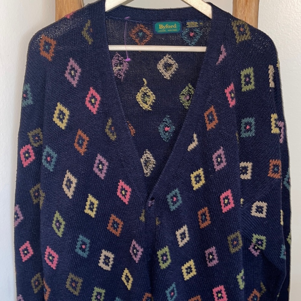 RARE Vintage Buford London New York 80% Silk Cardigan